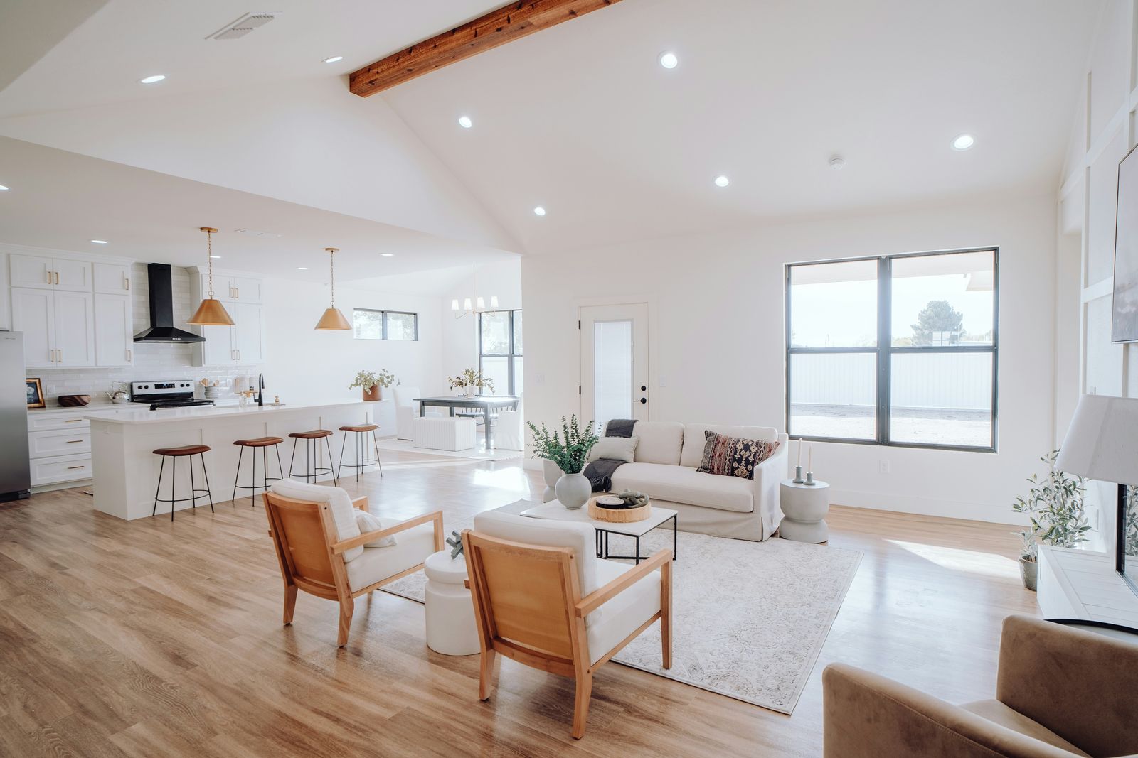An open-plan living and dining room after a visit